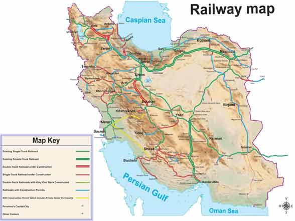 IRAN RAILWAYS MAP