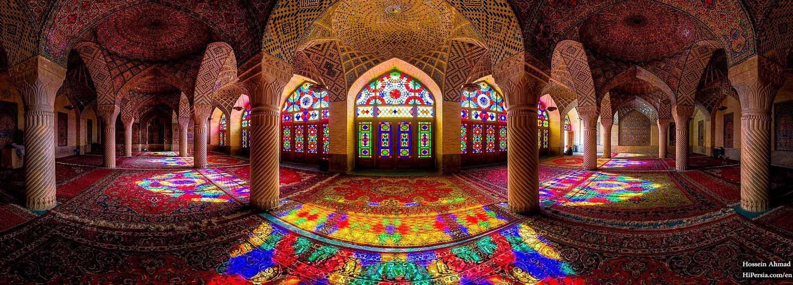 Visit the rainbow of colors in Nasir al Mulk Mosque!