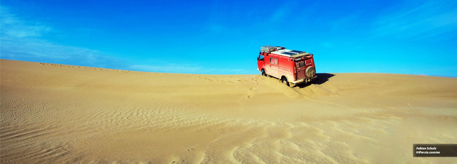 Hero's journey across salt desert