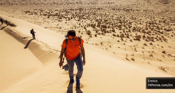 Hero's journey across salt desert